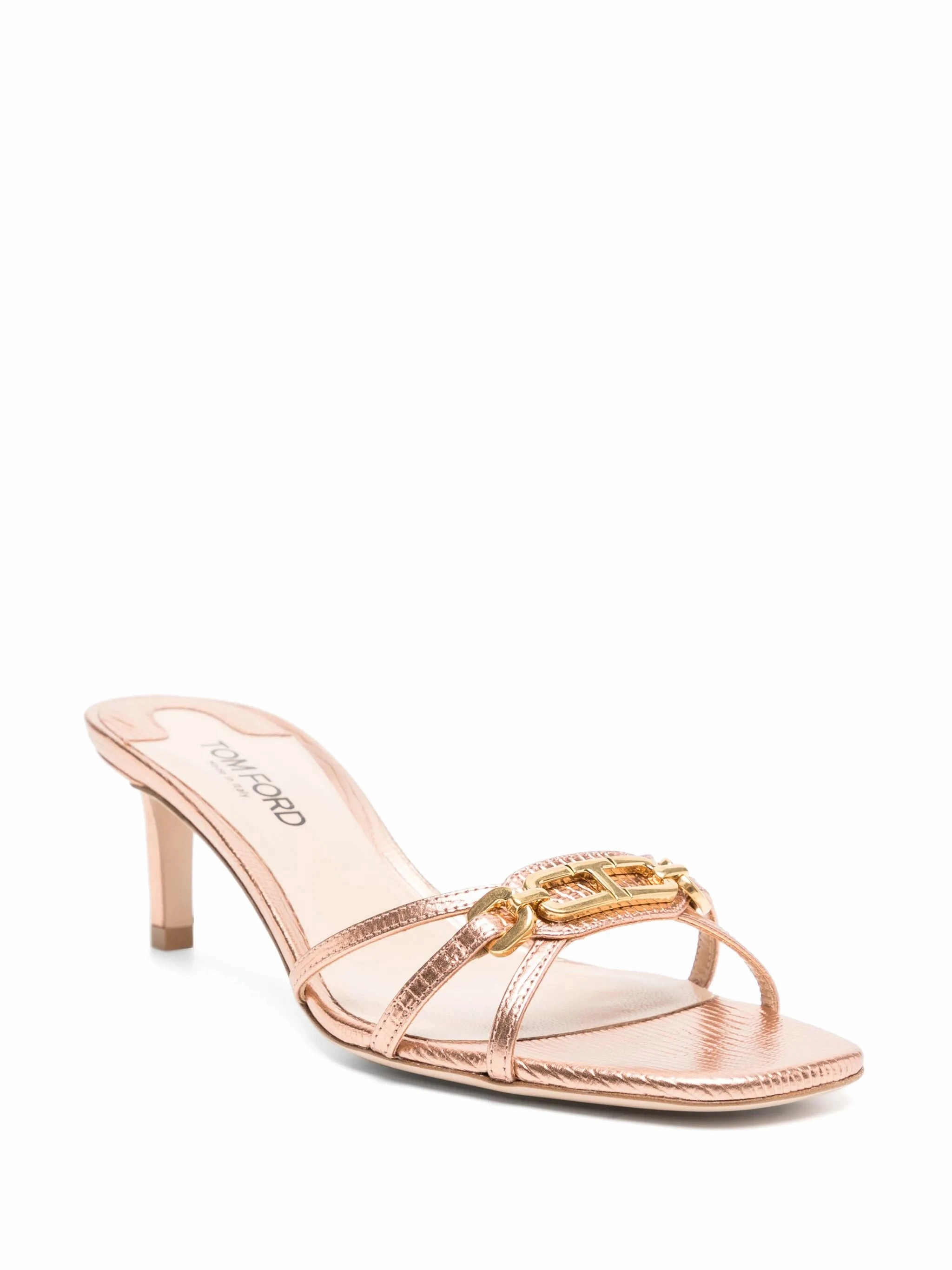 60mm logo-plaque leather sandals Sandals Rhinestone