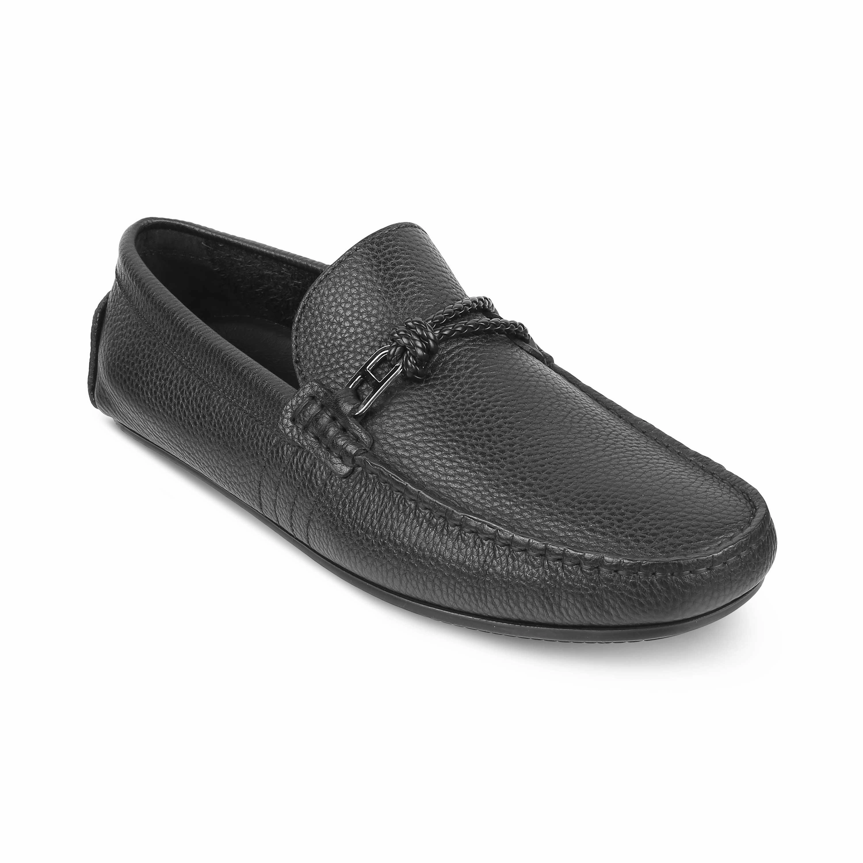 Custom Loafers Tresmode Monoc Black Men's Leather Driving Loafers