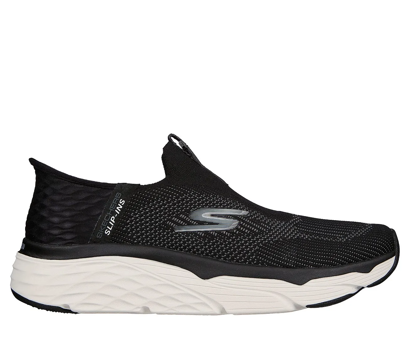 Running Shoes With Ankle Protection SLIP-INS: MAX CUSHIONING - ADVANTAGEOUS - BLACK/WHITE