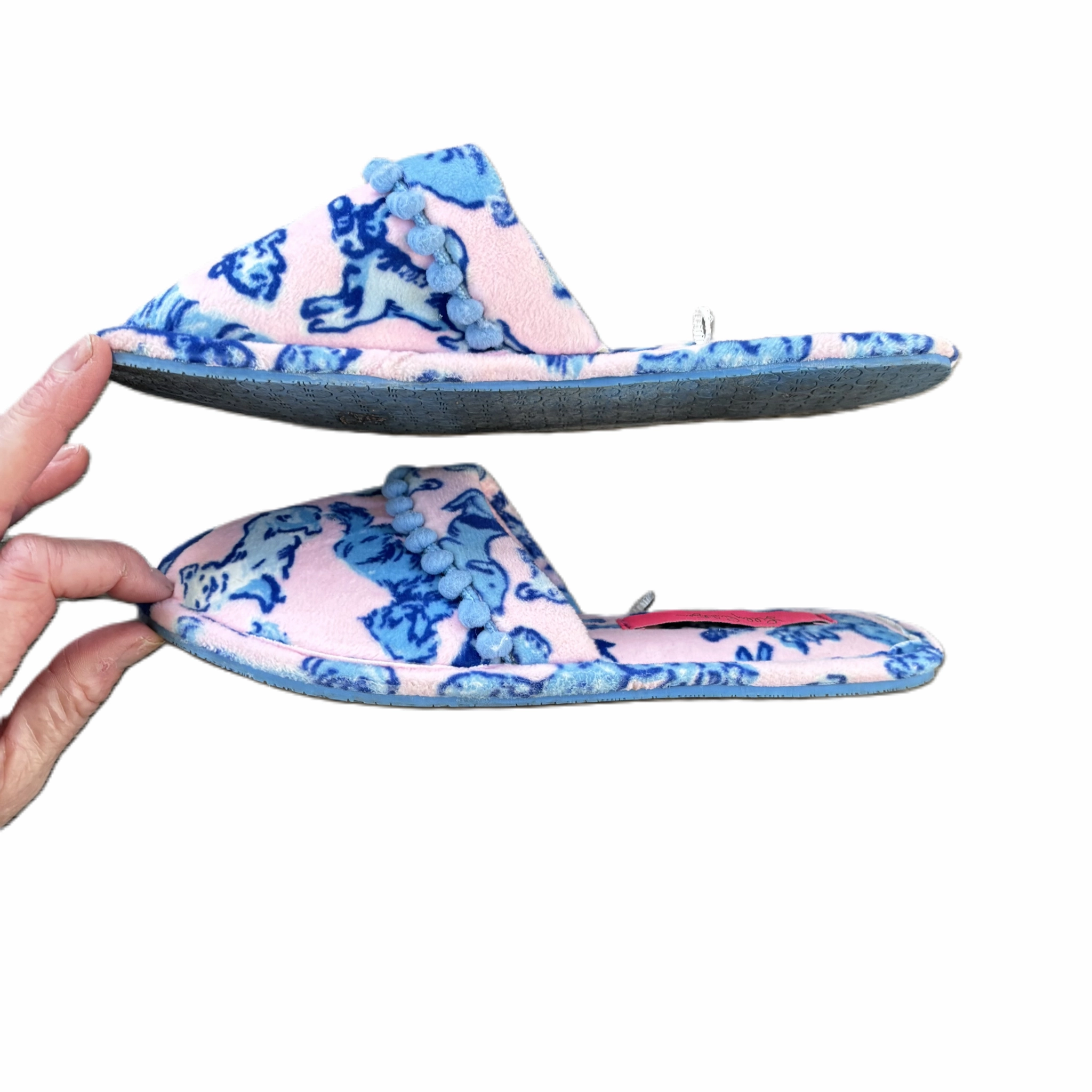 Slippers Designer By Lilly Pulitzer In Blue & Pink Kankan Slides