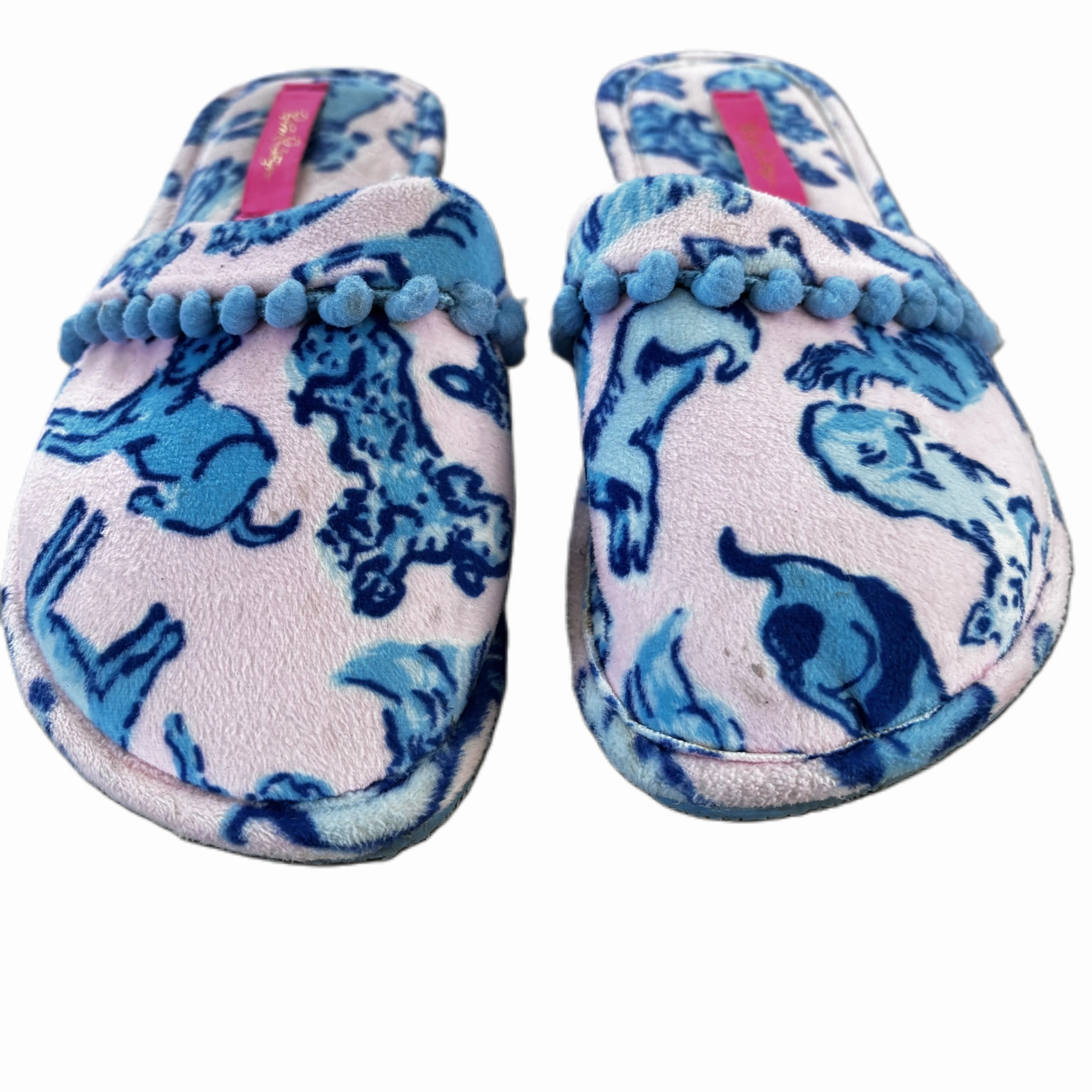 Supportive Slides Slippers Designer By Lilly Pulitzer In Blue & Pink