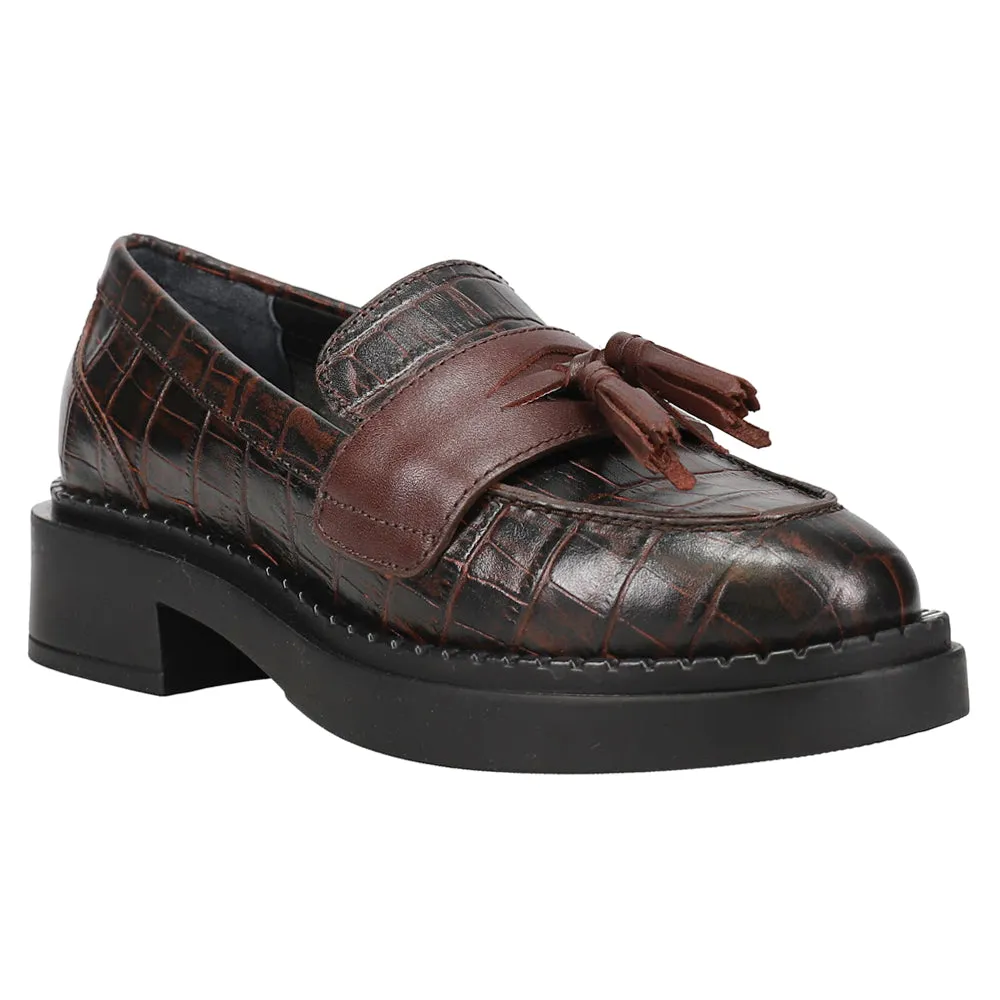 Final Call Croc Embossed Penny Loafers Logan Loafers