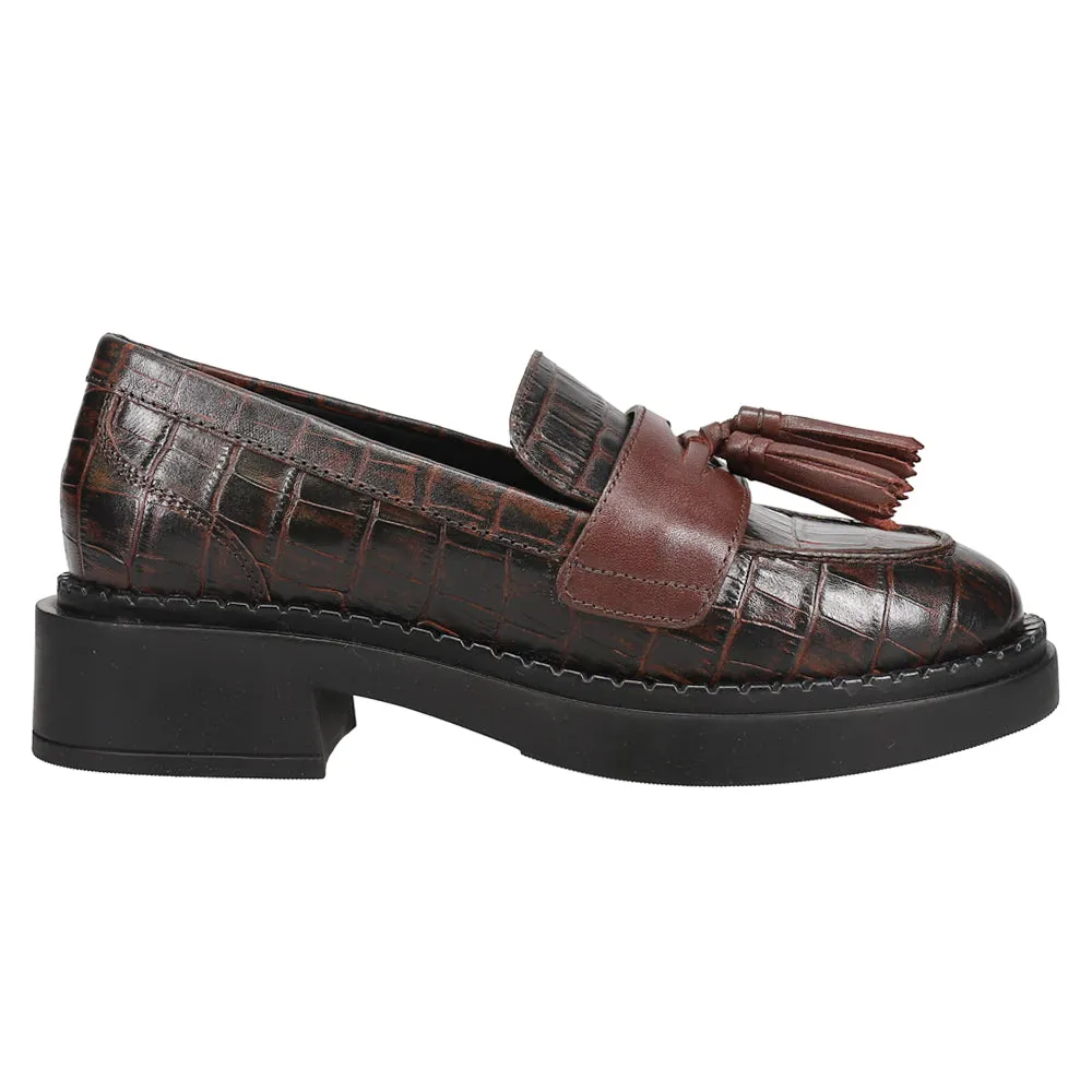Final Call Croc Embossed Penny Loafers Ugg Loafers