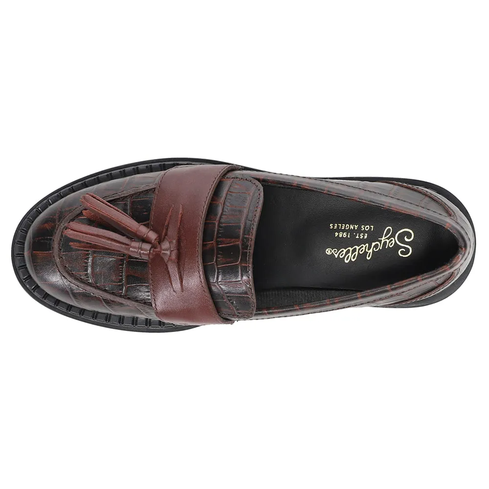Final Call Croc Embossed Penny Loafers Mule Loafers