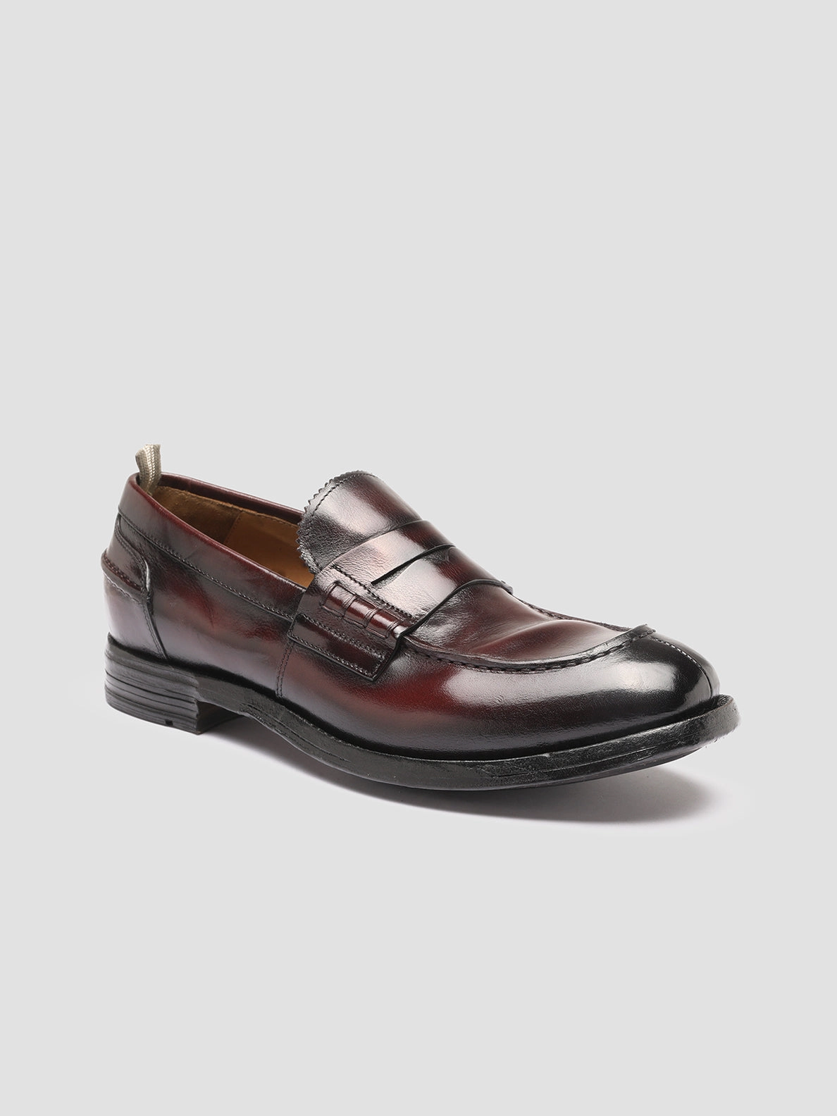 Shop Loafers BALANCE 011 - Burgundy Leather Penny Loafers