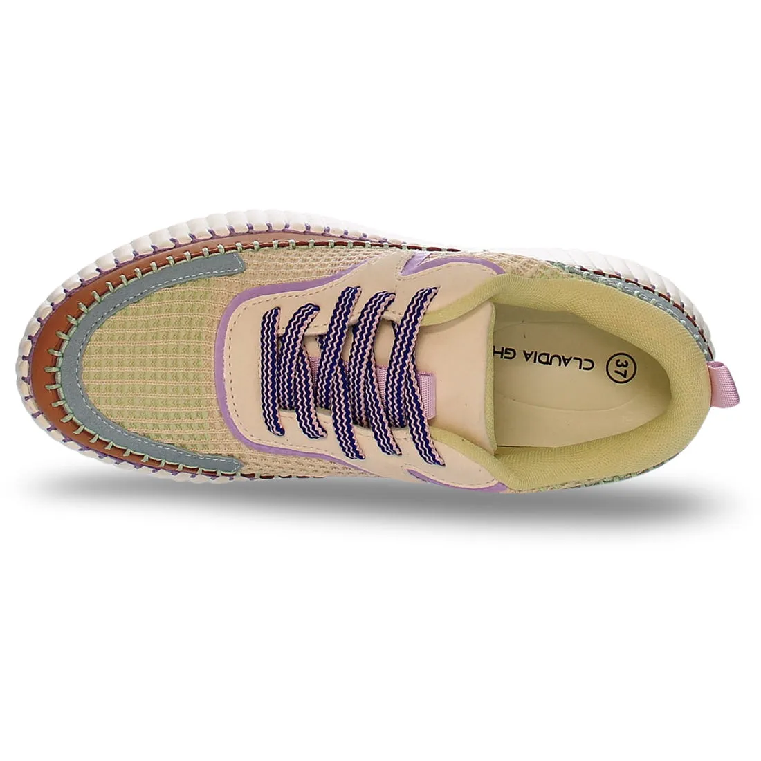 Comfortable Sneakers Whipstitch Light Blue