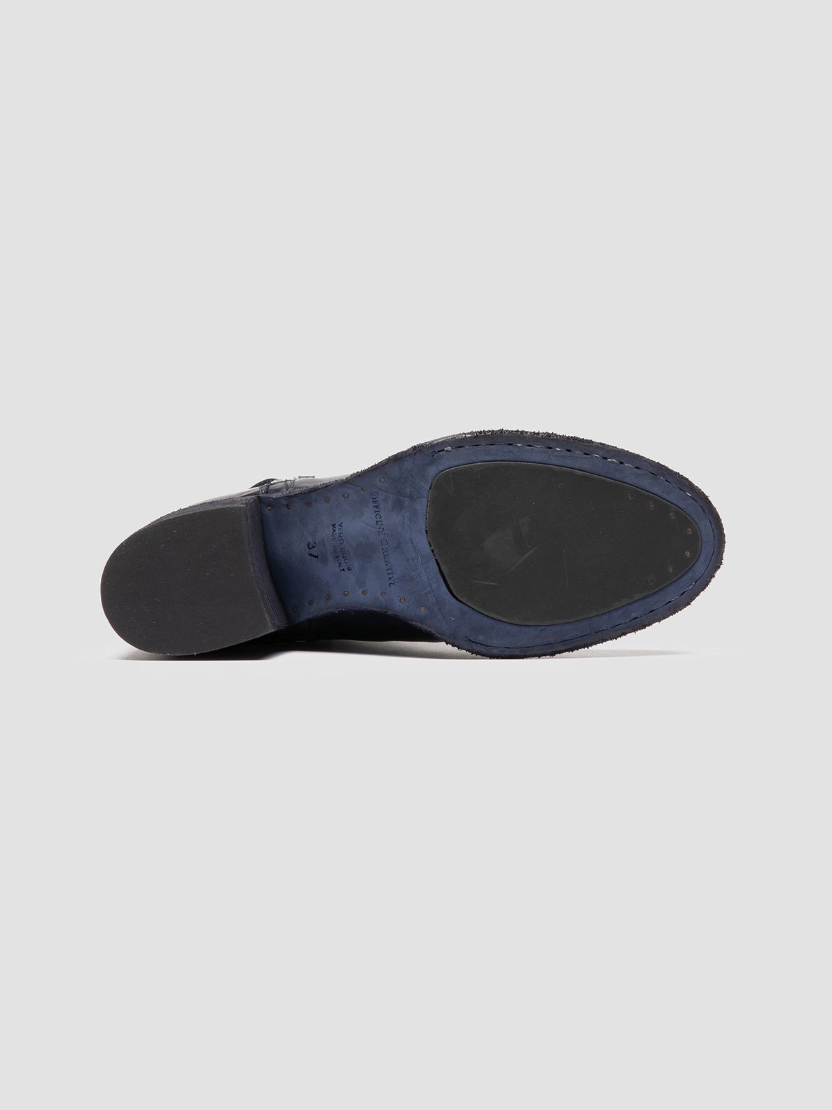 Flat Cowboy Boots No Heel DENNER 103 - Navy Leather Ankle Boots