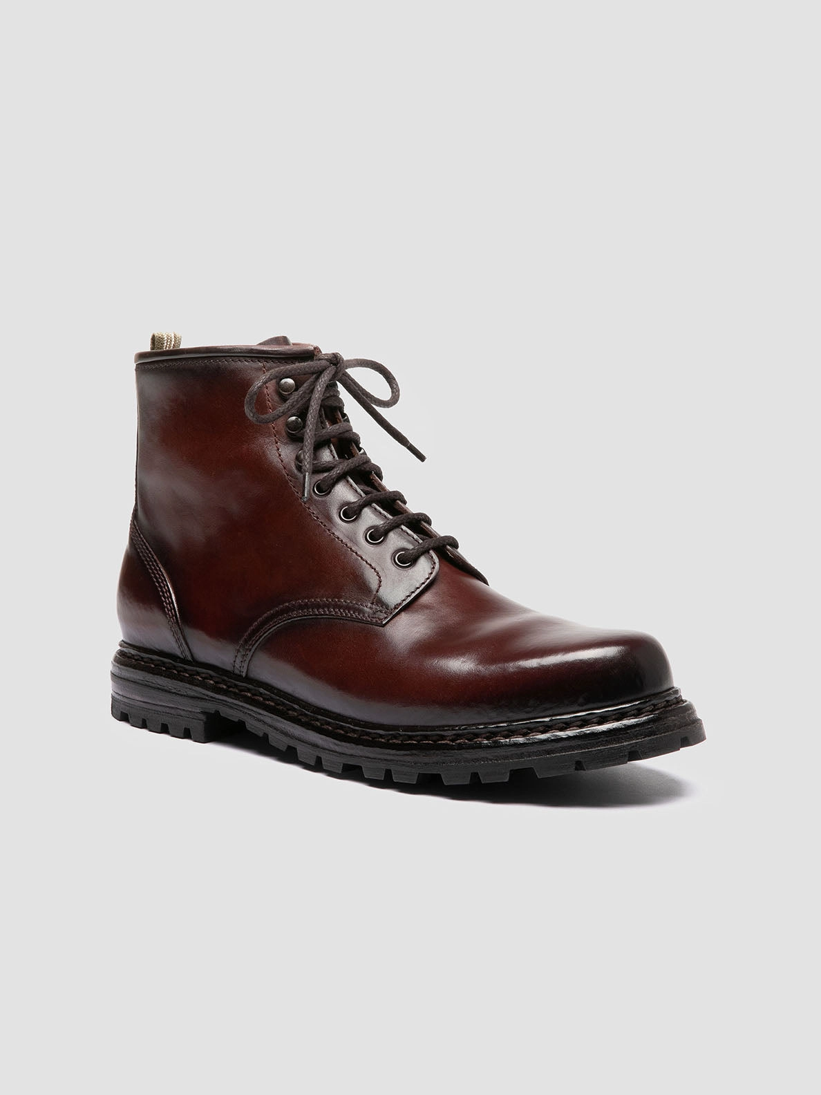VOLCOV 012 - Burgundy Leather Lace-Up Boots Boots Western Boots