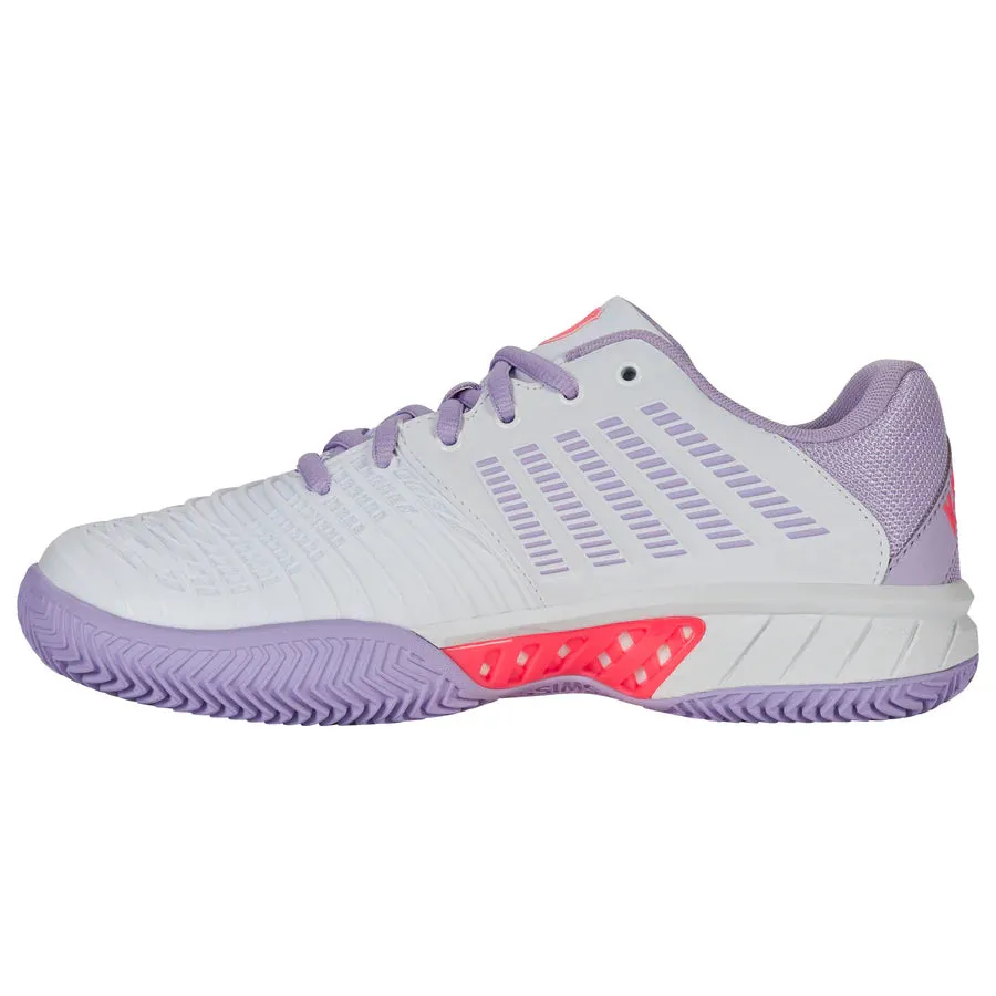 Best Tennis Shoes Arch Support K-Swiss Express Light 3 Clay Ladies Tennis Shoe (White/Orchid Petal/Neon Blaze)