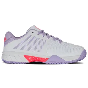 Steve Madden Tennis Shoes K-Swiss Express Light 3 Clay Ladies Tennis Shoe (White/Orchid Petal/Neon Blaze)