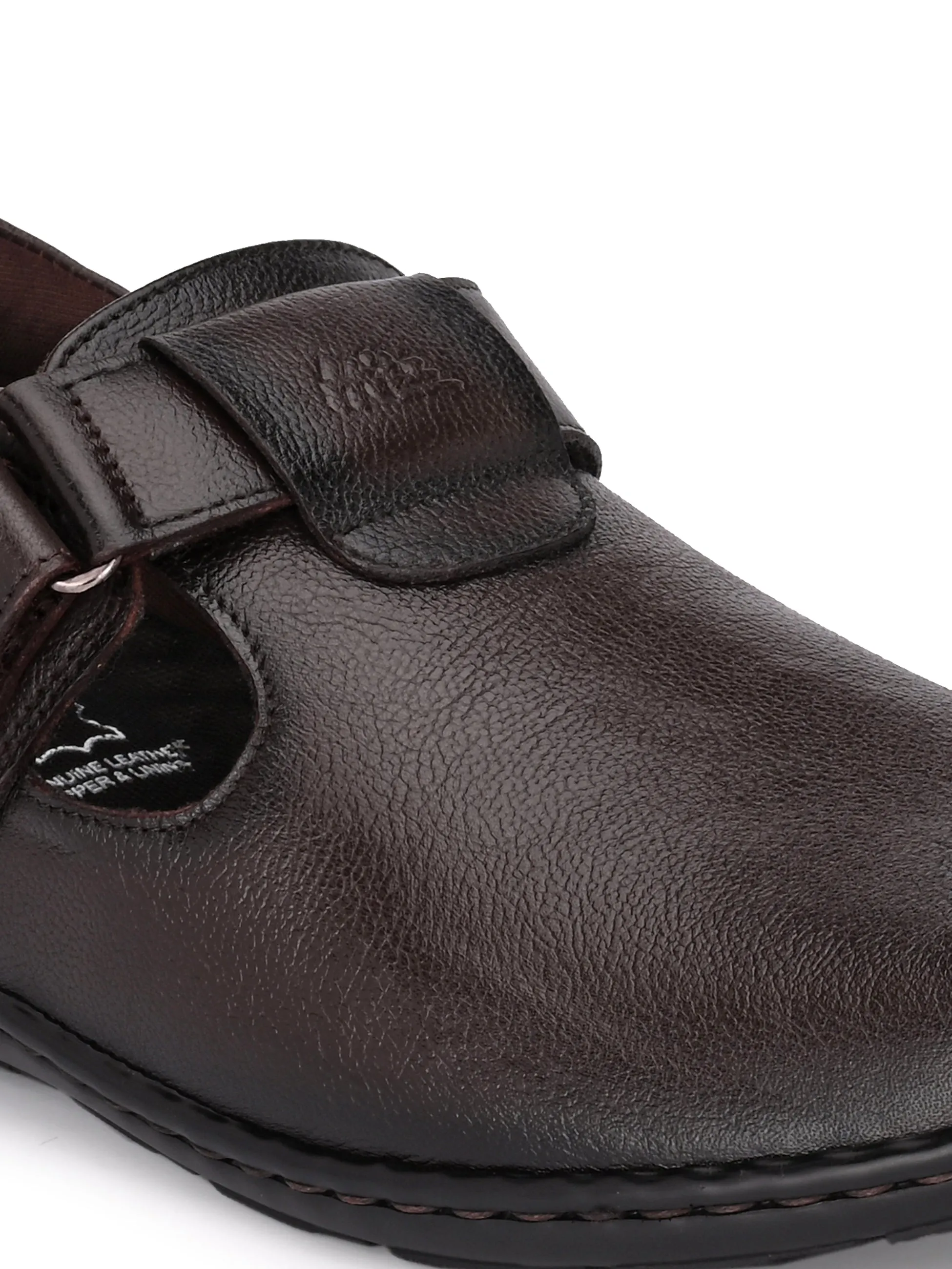 Wide Sandals Brunel Leather Velcro Roman Sandals