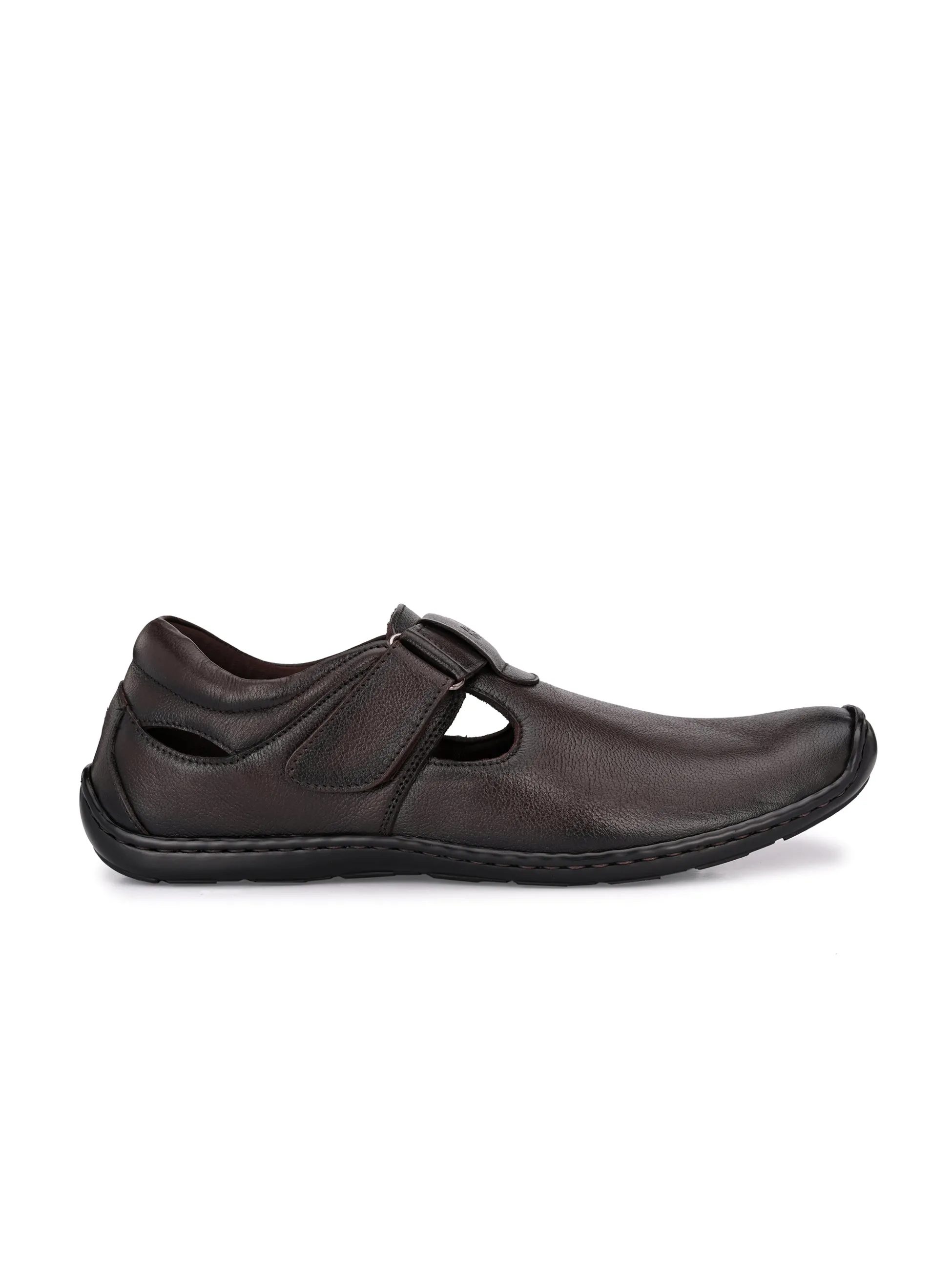 Strapped Sandals Brunel Leather Velcro Roman Sandals