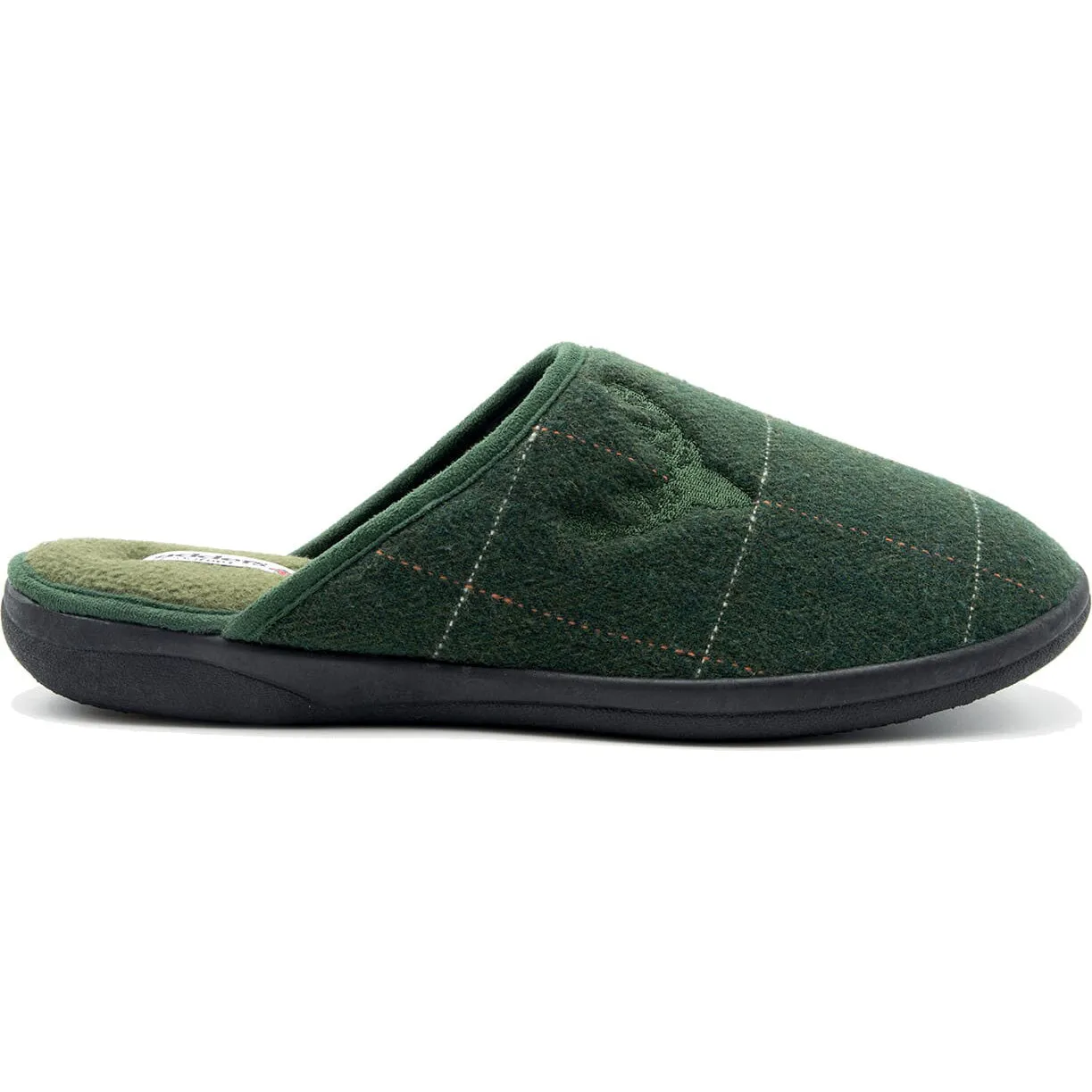 Mens Wide Fit Padders Stag Mule Slippers Cutout Slide Sandals