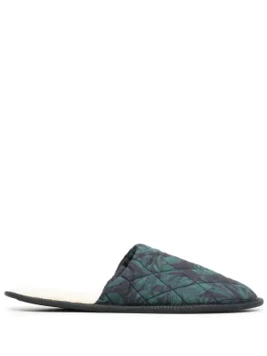 Byron-print quilted slippers Slide Heels