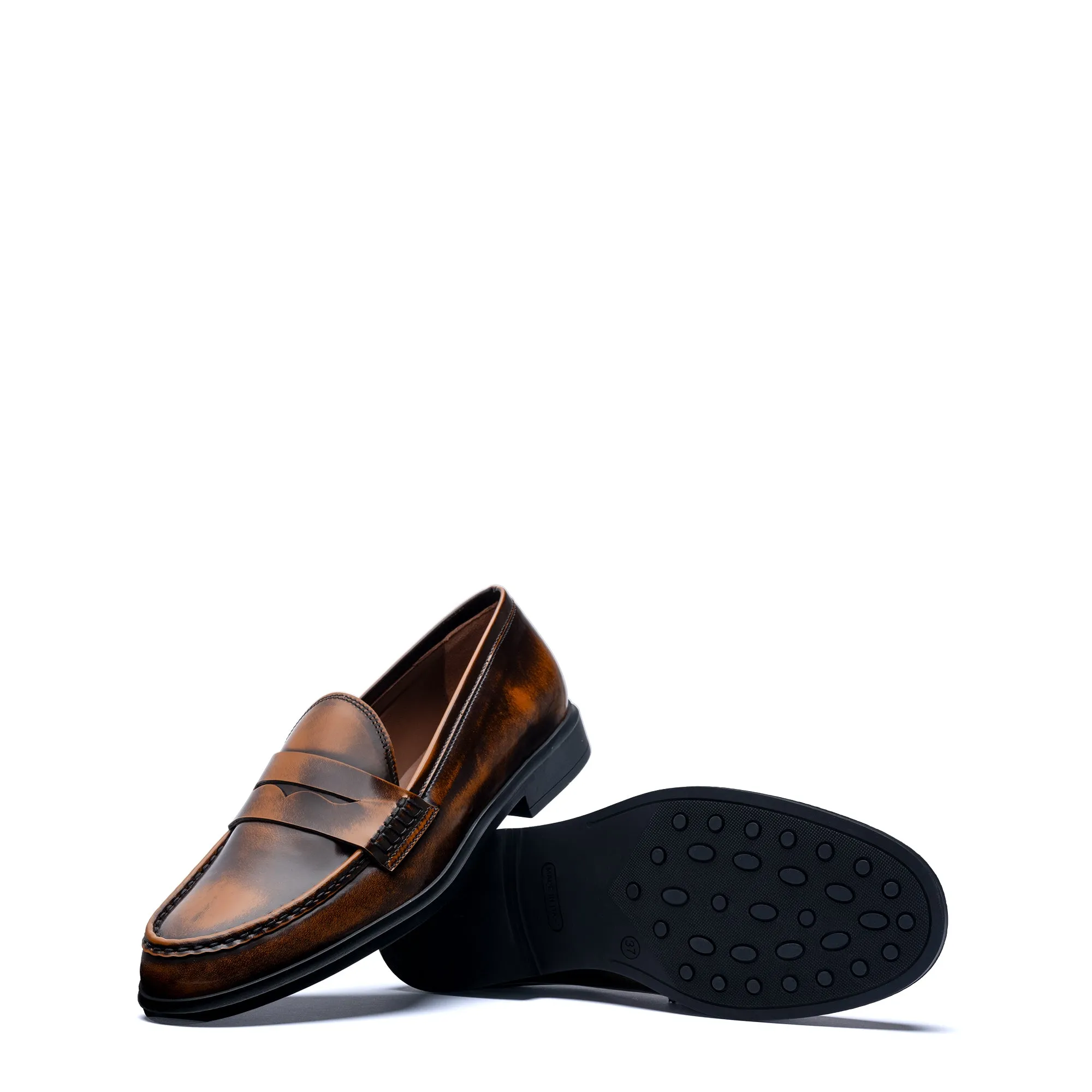 Vendme Blandine cognac spazzolato leather loafers Shoes Penny Loafers