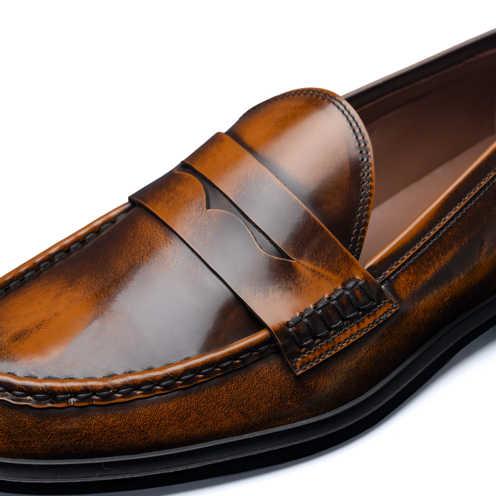 Versace Loafers Vendme Blandine cognac spazzolato leather loafers