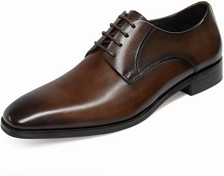 Oxford Shoes With Lace Men's Handmade Leather Modern Classic Lace up Leather Lined Perforated Dress Oxfords Shoes