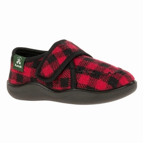 Summer Bedroom Slippers Kamik Cozylodge HK9004-REB Slippers Kids Red Plaid Moc Toe Shoes JDM1006