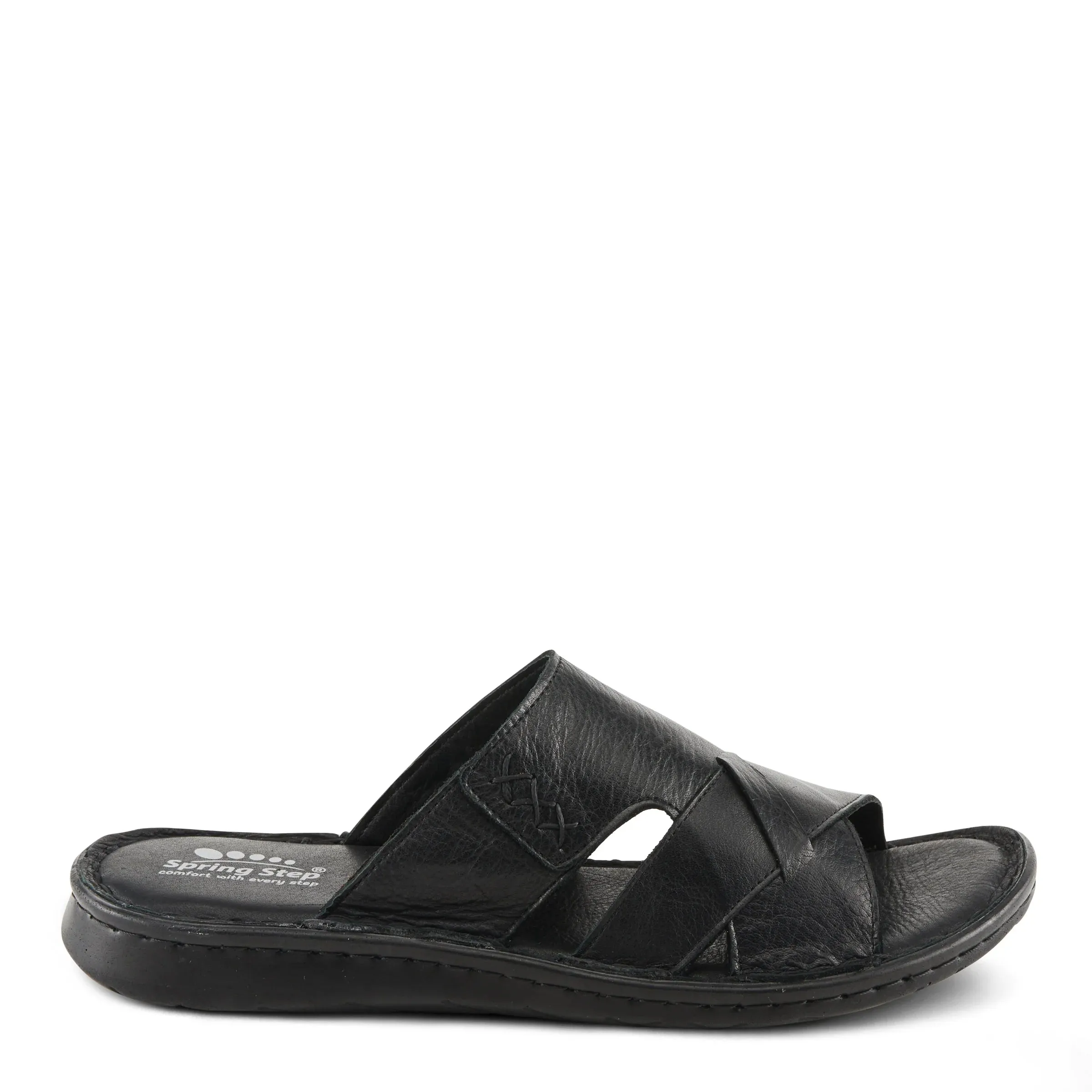 Beezees Sandals Spring Steps Men's Nunzio Slide In Sandals - Black Leather