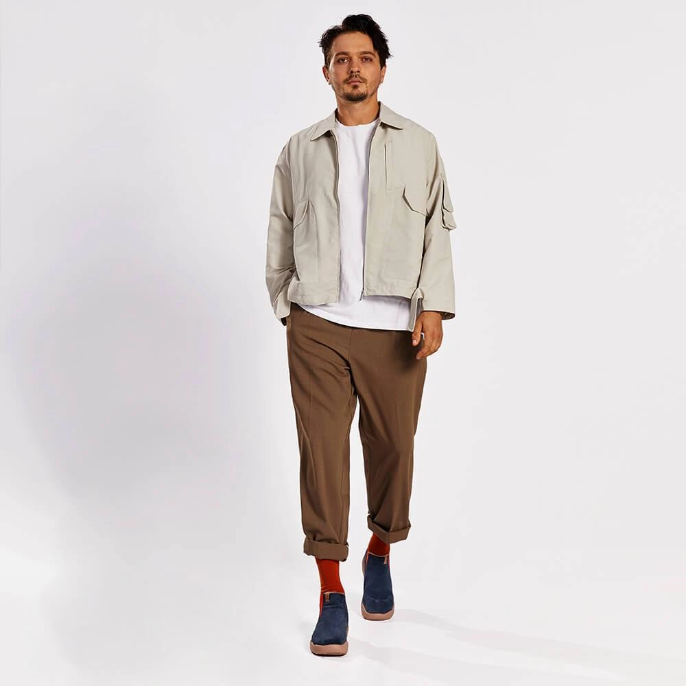 Wolverines Work Boots Granada Deep Blue Cow Suede Boots Men