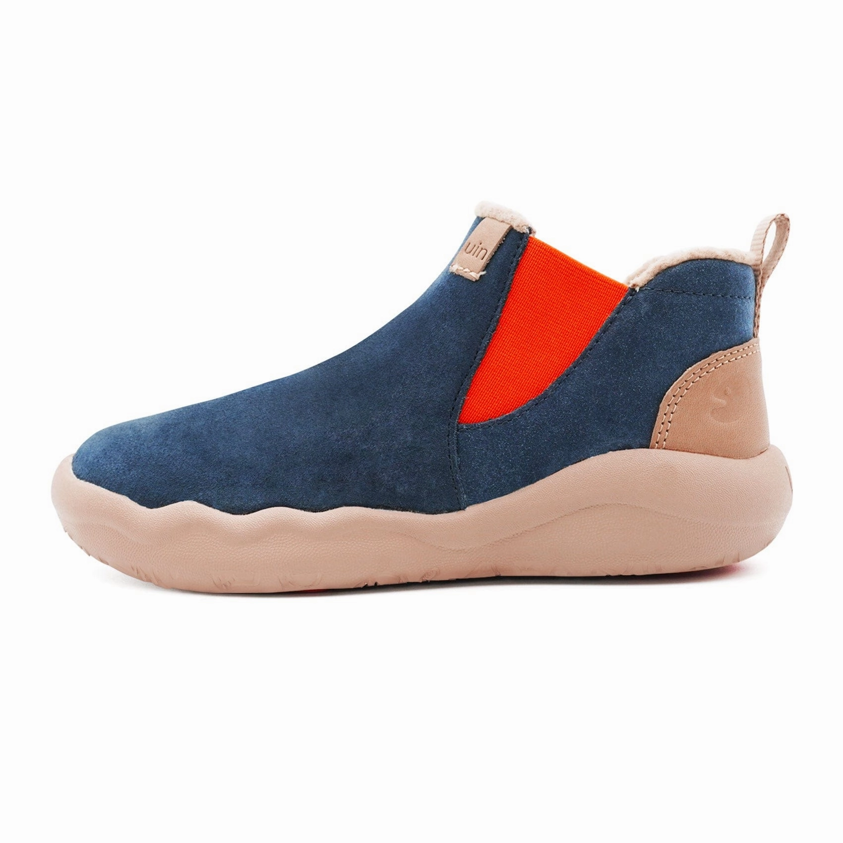 Granada Deep Blue Cow Suede Boots Men Black Lace Boots