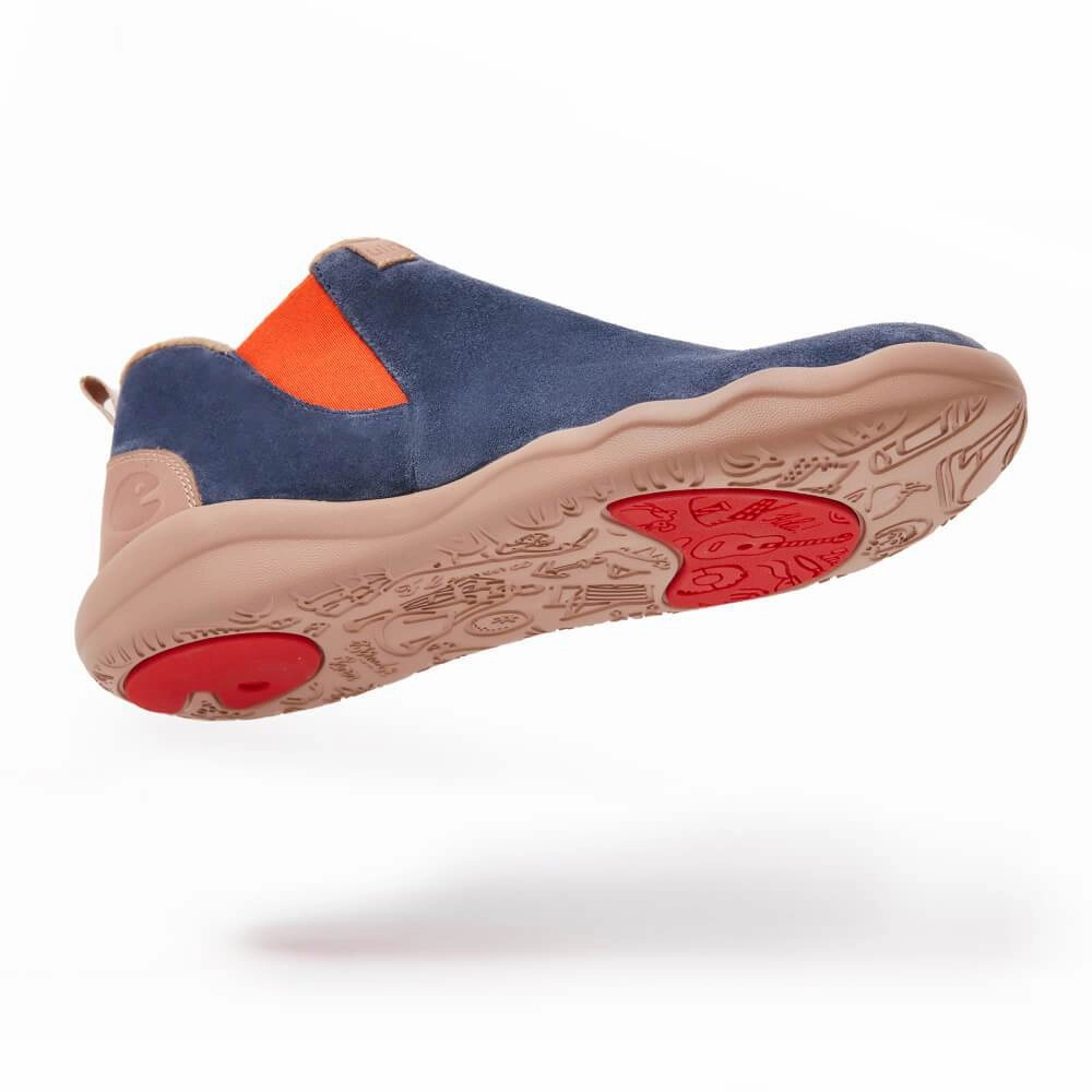 Insulated Safety Toe Boots Granada Deep Blue Cow Suede Boots Men