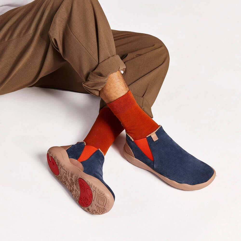 Die Hard Boots Granada Deep Blue Cow Suede Boots Men