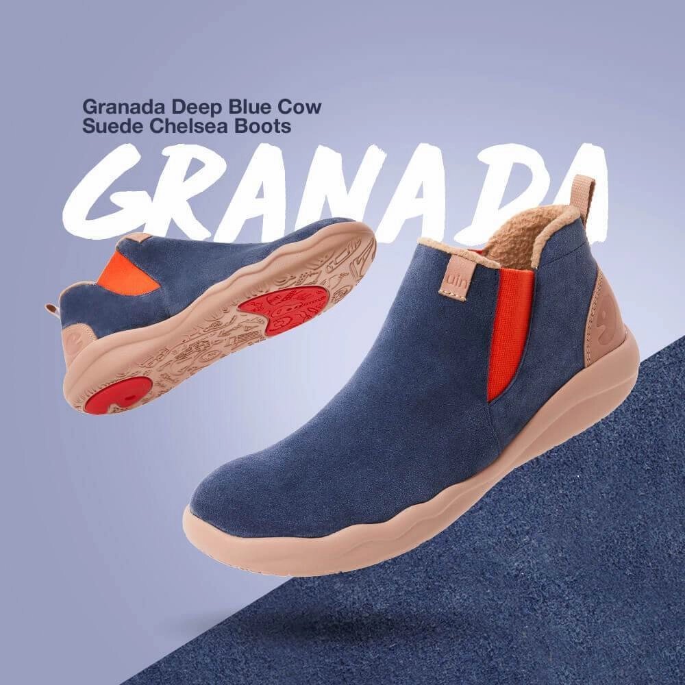 Ladder Boots Granada Deep Blue Cow Suede Boots Men