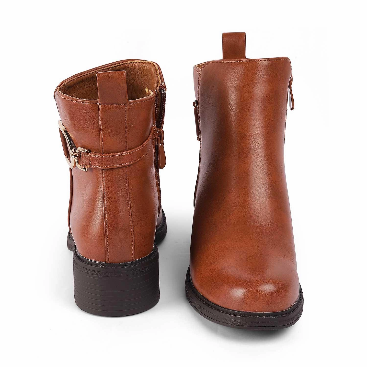 Tresmode Zurich Camel Women's Ankle-length Boots Open Toe Ankle Boots