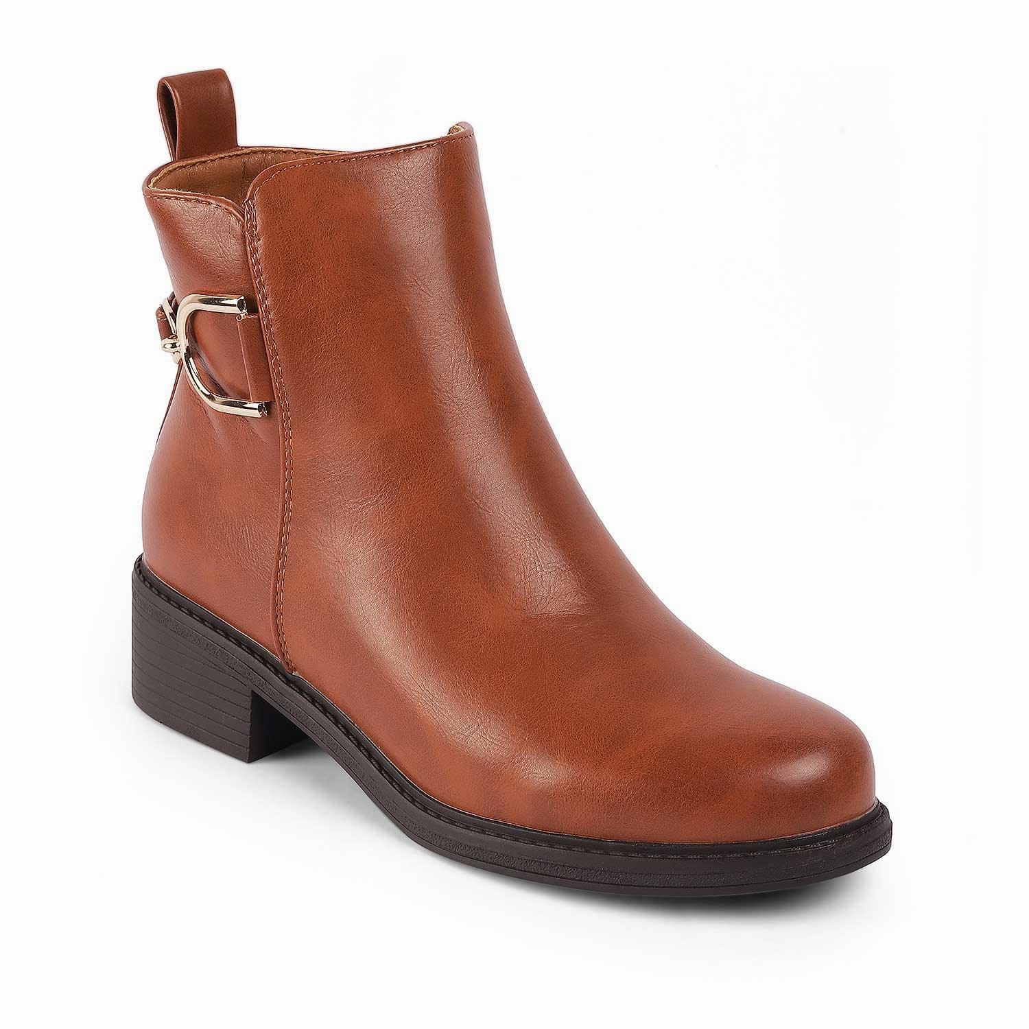 Leather Ankle Boots Tresmode Zurich Camel Women's Ankle-length Boots