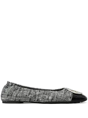 Claire cap-toe ballerina shoes Gold Silver Flat Shoes