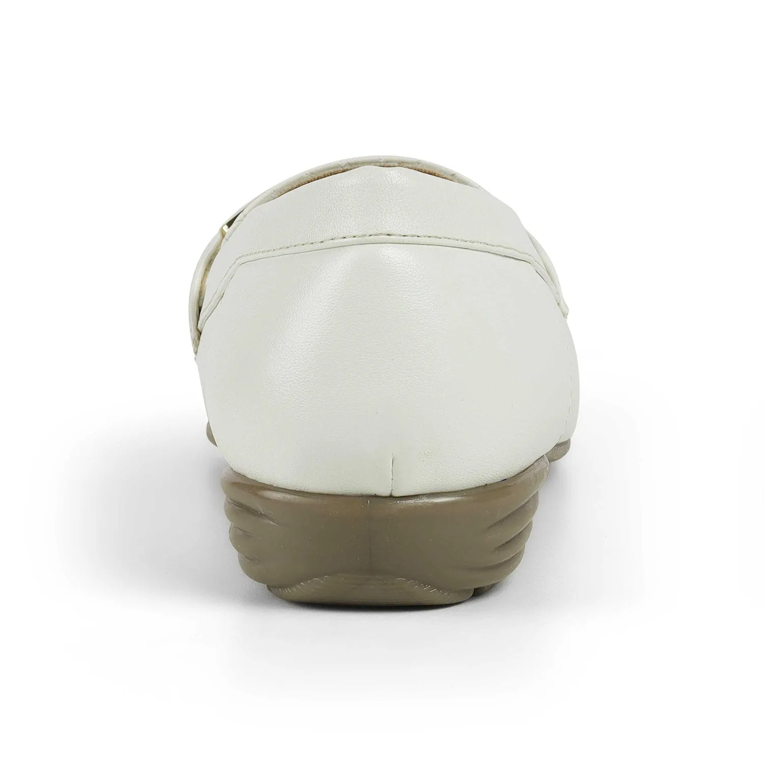 Tresmode Mor White Women's Casual Loafers Double Chocolate Leather Loafers