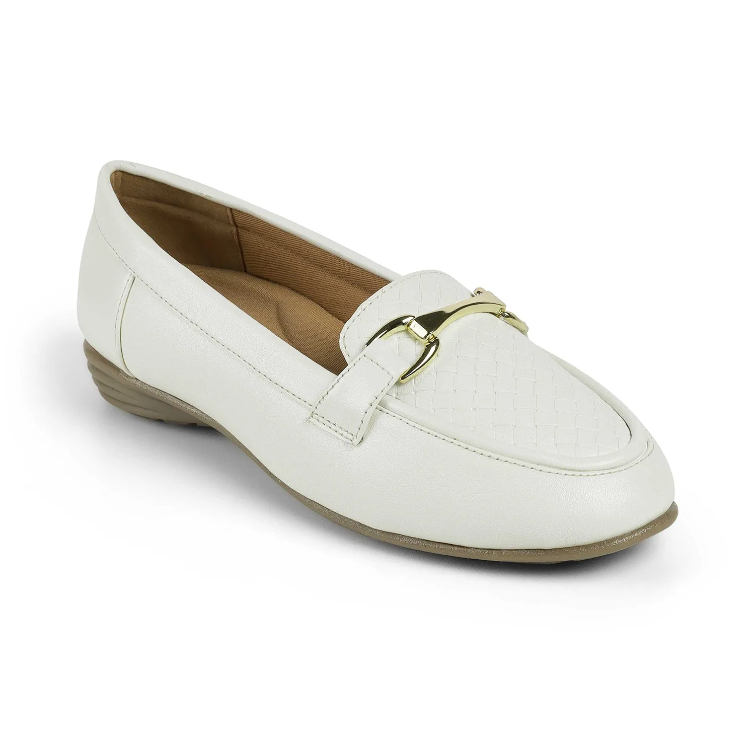 Tresmode Mor White Women's Casual Loafers 2 Tone Penny Loafers