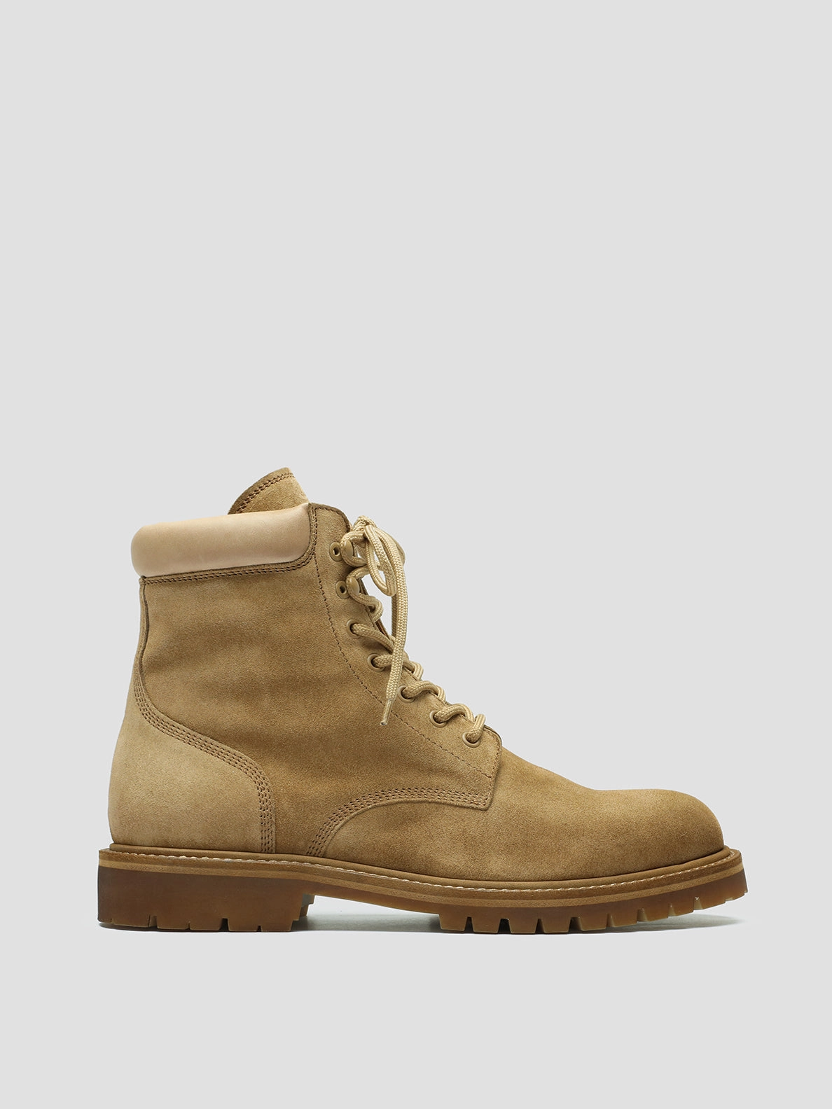 Wedge Sole Work Boots BOSS 002 - Brown Suede and Leather Lace Up Boots