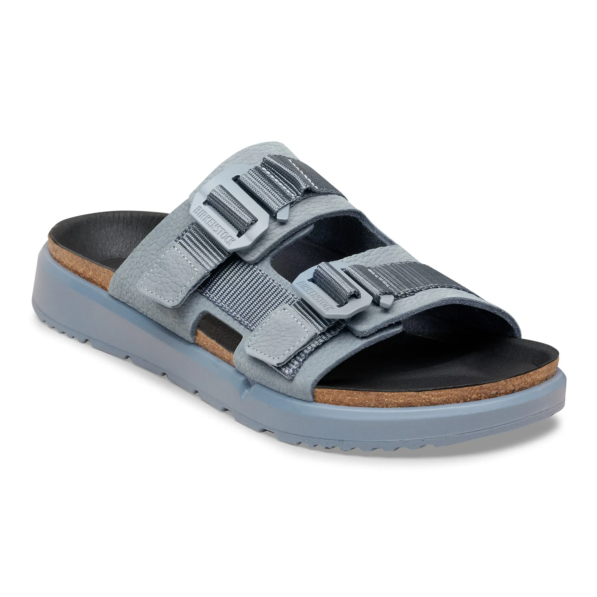 Sandals Resort Turks Shinjuku 2 Strap Natural Leather/Textile Basalt Gray
