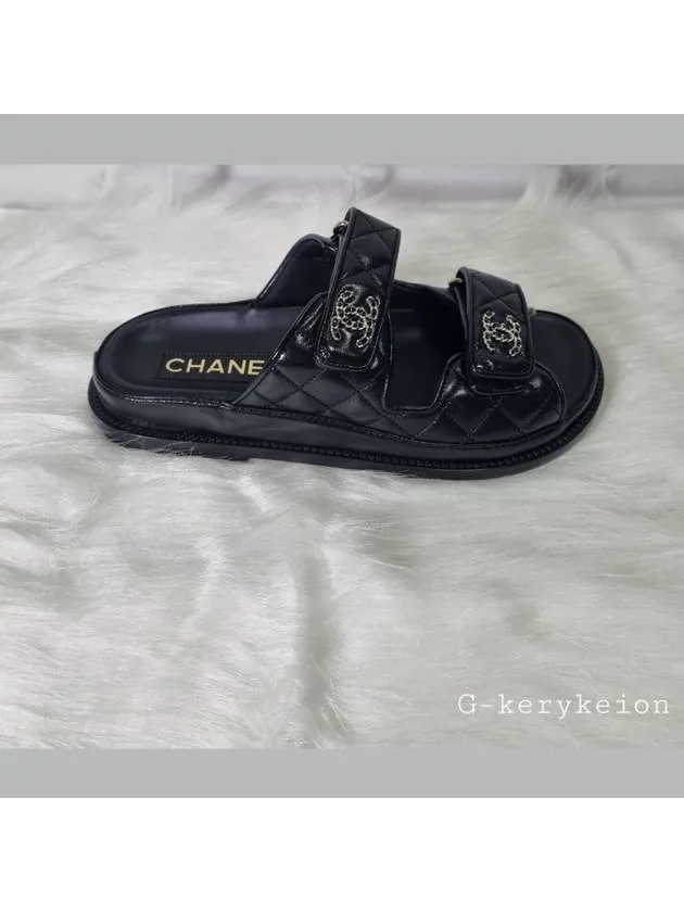 CC Logo Velcro Sandals Black Chanel Sandals Resorts In Jamaica