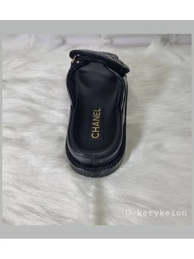 CC Logo Velcro Sandals Black Chanel Sandals Compare