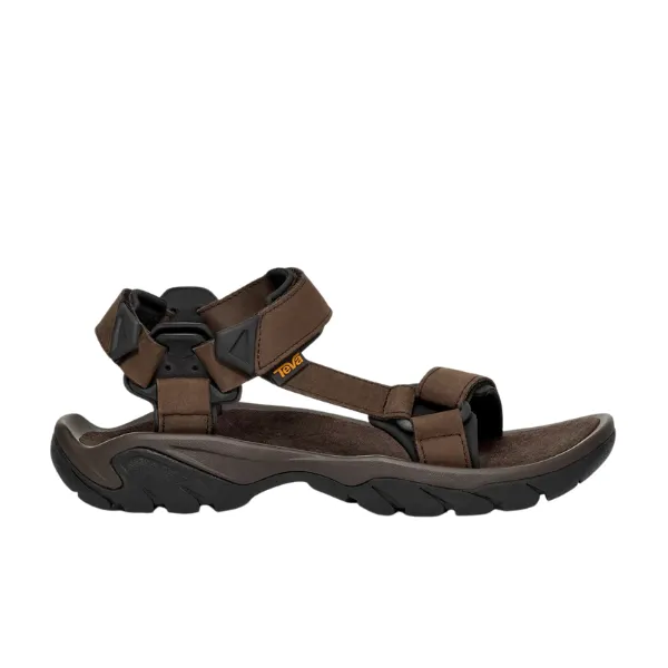 Teva Men's Terra Fi 5 Universal Leather Turkish Coffee Sandals Royal Caribbean Map