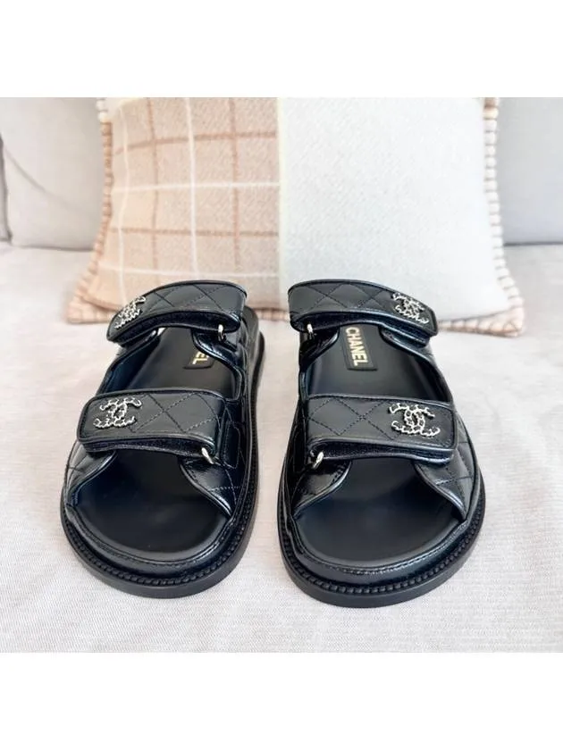 Pehr Sandals CC Logo Velcro Sandals Black Chanel