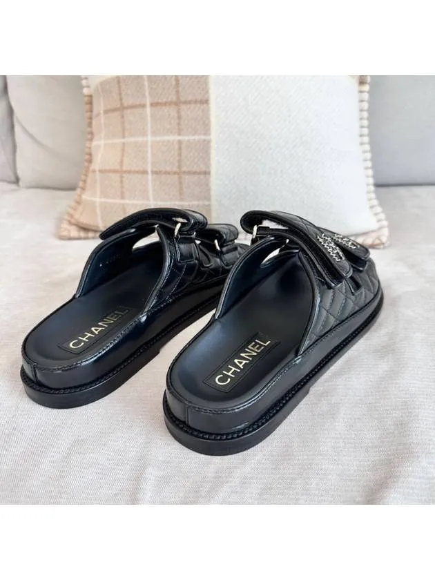 Sandals Resorts Caribbean CC Logo Velcro Sandals Black Chanel