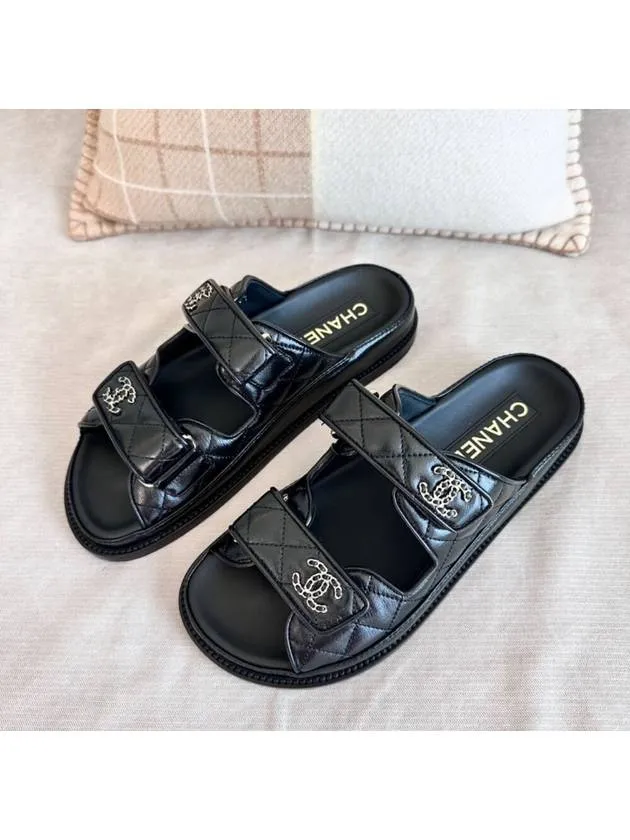 CC Logo Velcro Sandals Black Chanel Sandals Nordstrom