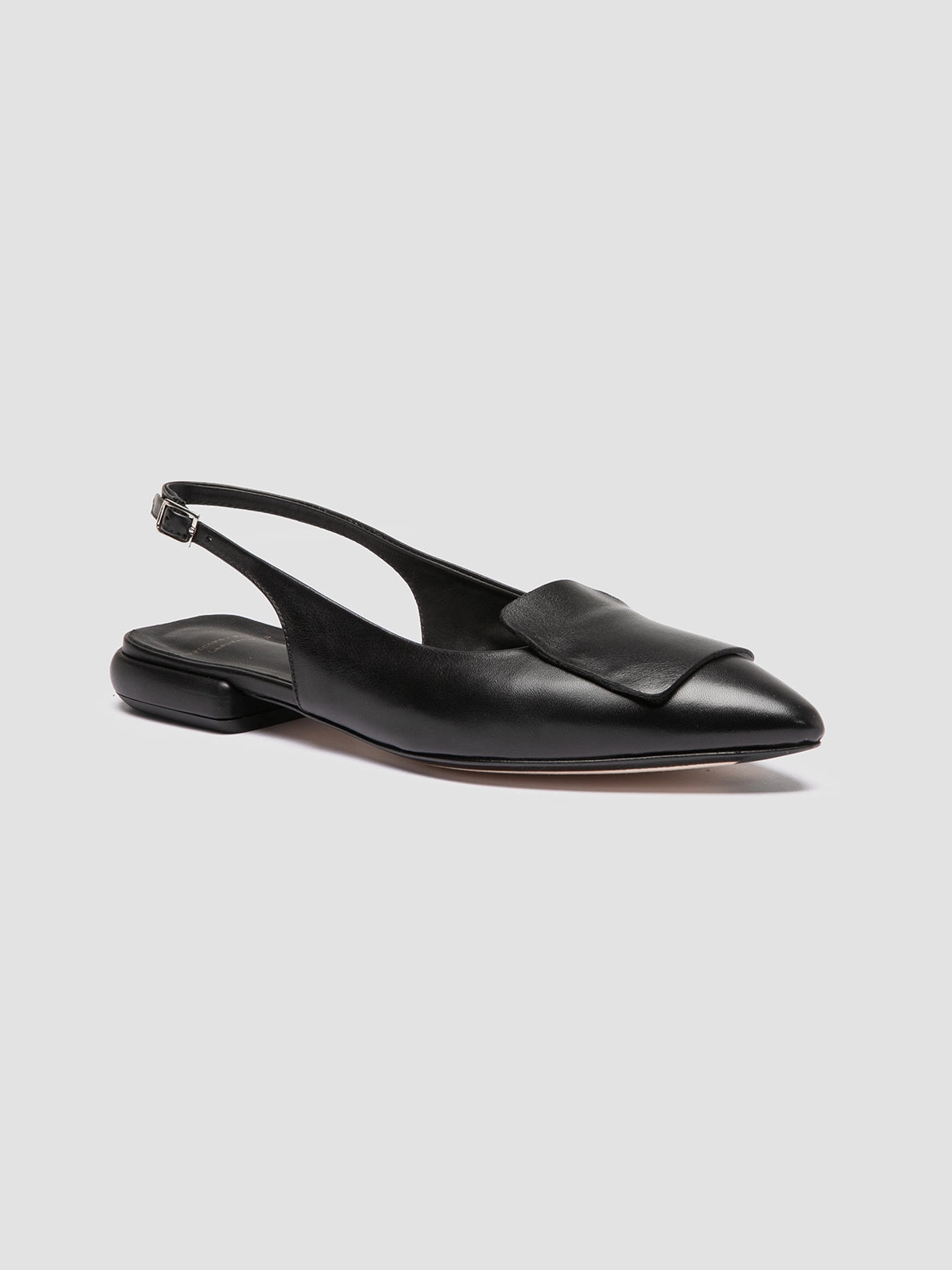 SUE 007 - Black Leather Slingback Sandals Stella Sandals
