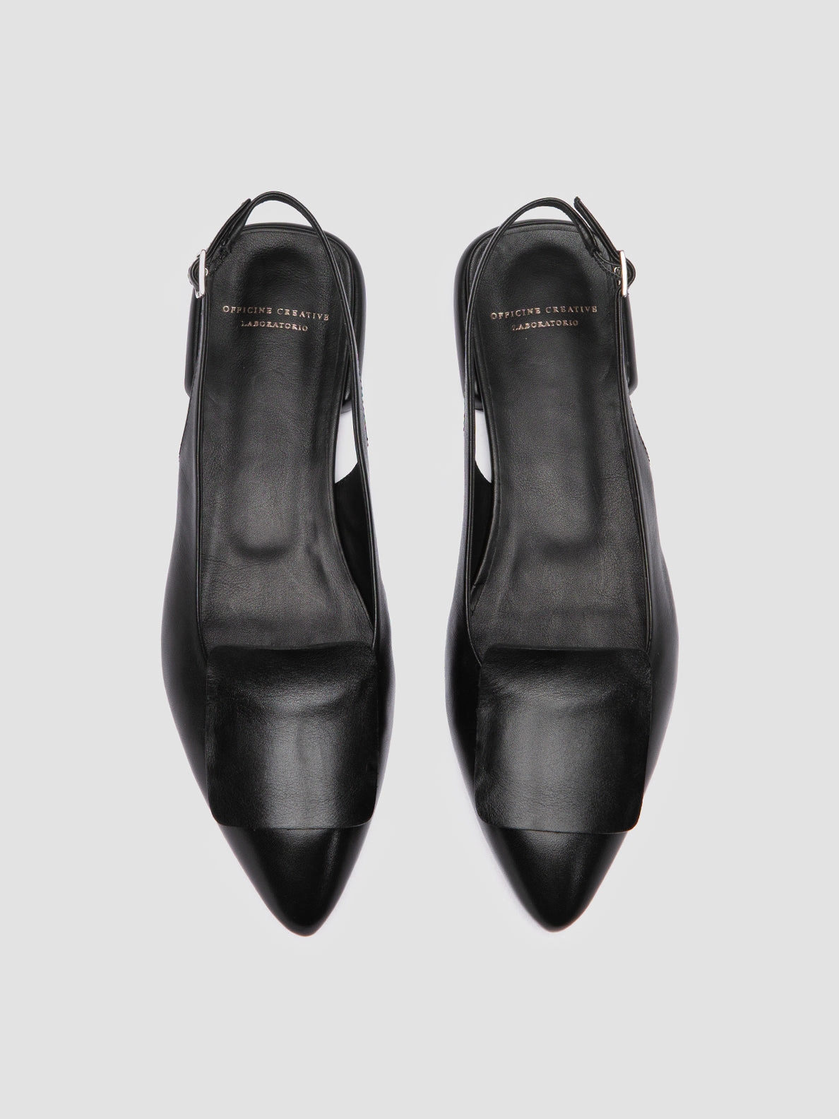 Benassi Slide Sandals SUE 007 - Black Leather Slingback Sandals