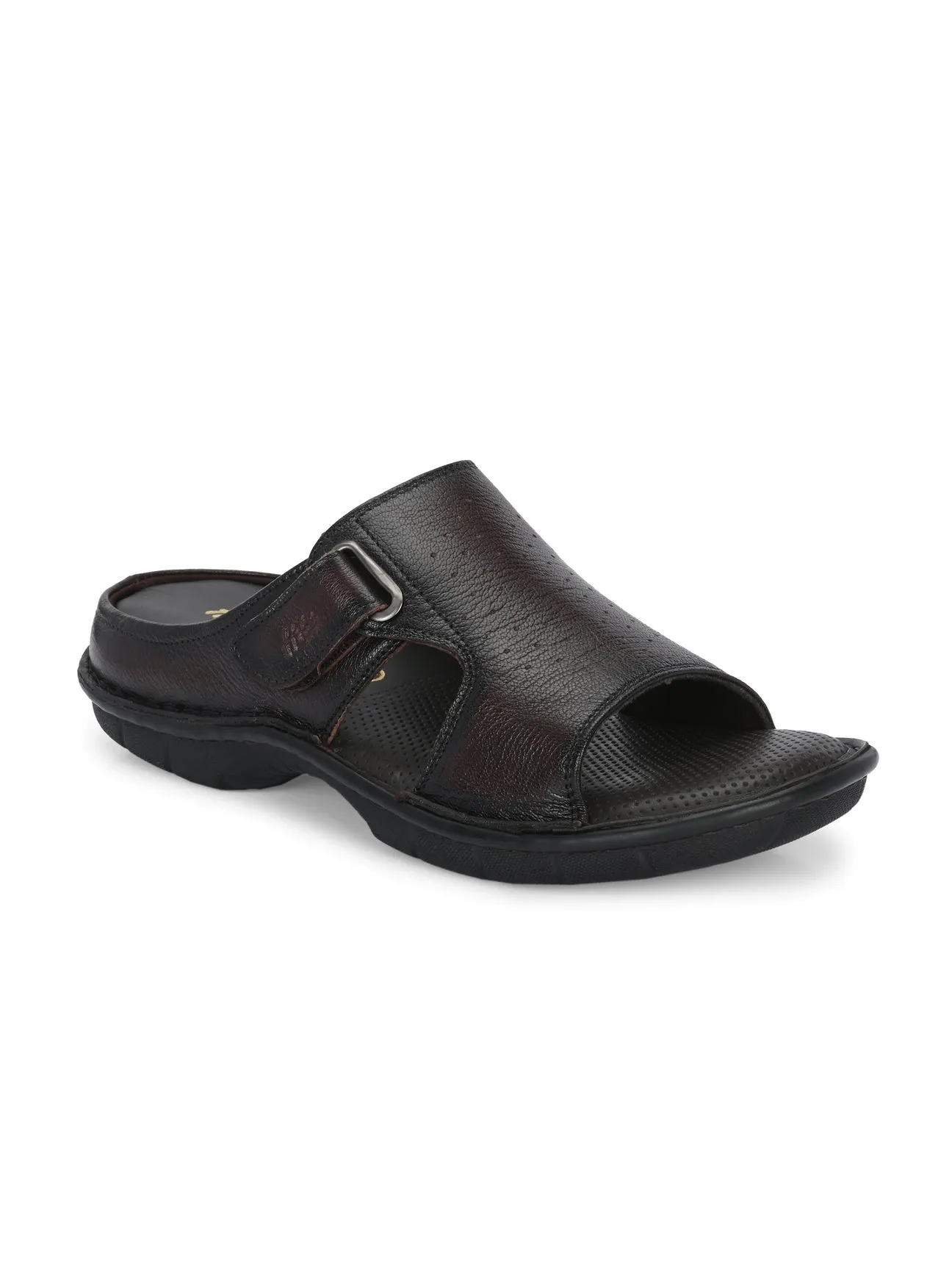 Declan Leather Velcro Cushion Slippers Sandals With Support For High Arches