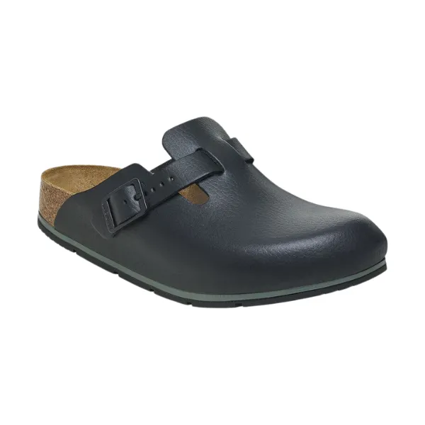 Birkenstock Men's Boston Pro Leather Black Espadrille Slide Sandals