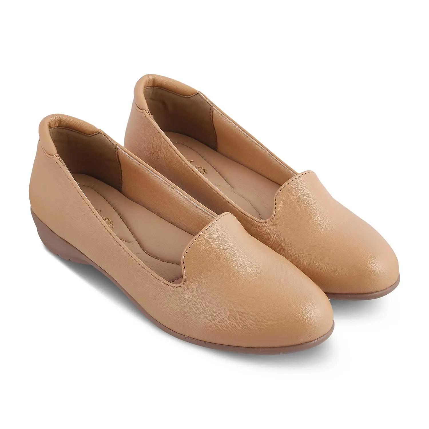 The Asamsy Beige Women's Casual Ballerinas Tresmode Comfortable Flat Shoes