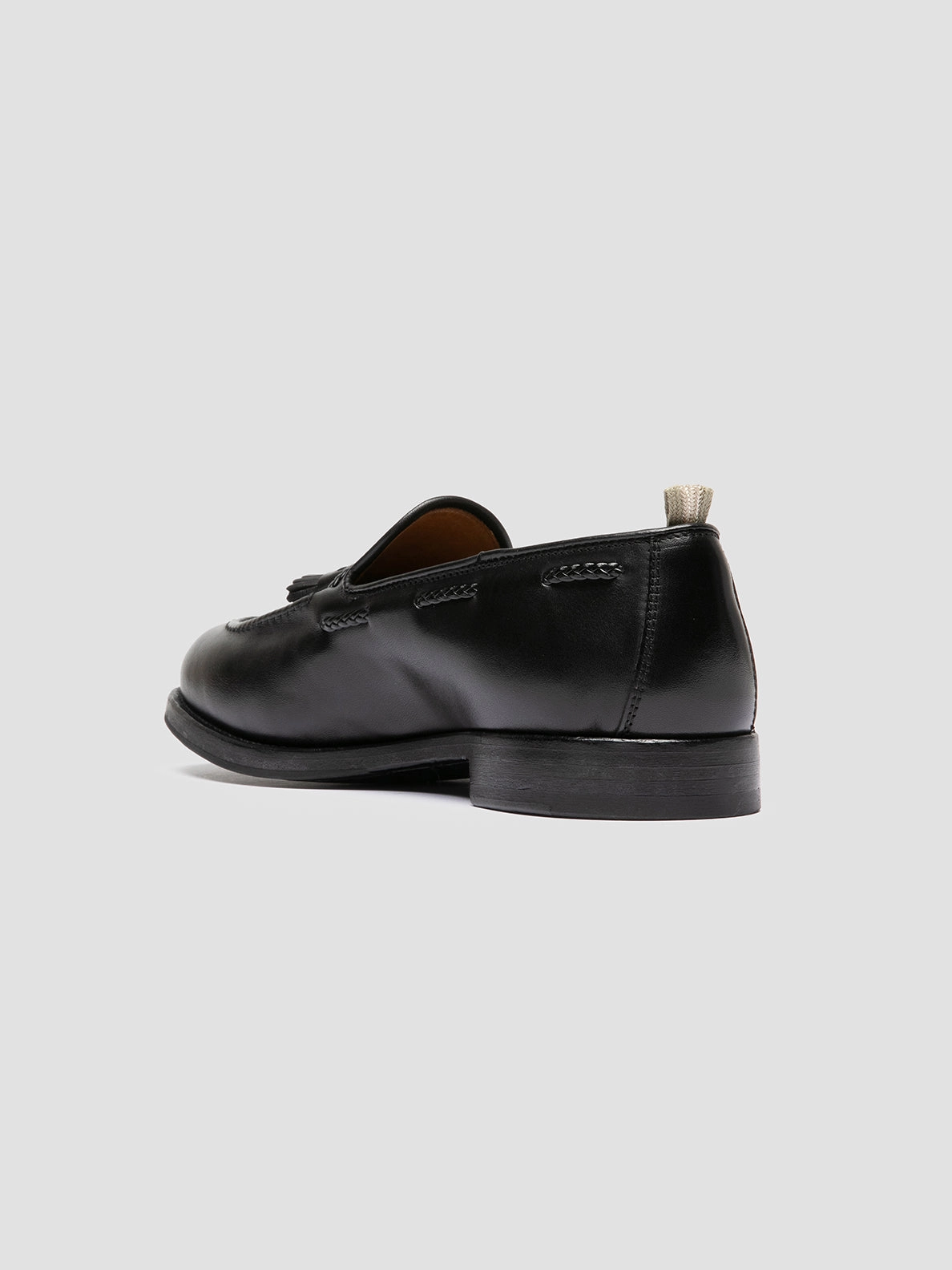 IVIES 002 - Black Leather Tassel Loafers Polo Penny Loafers