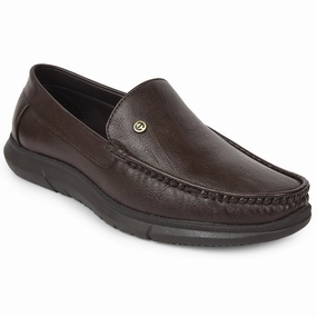 Healers Brown Formal Loafers For Men VSL-3 By Liberty Toe Box Loafers