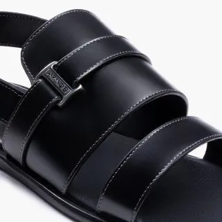 Arch Support For Sandals Men's Black Leather Back-Strap Sandal