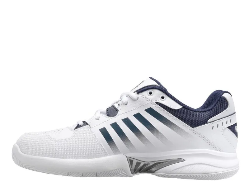 Yellow Tennis Shoes K-Swiss Receiver V Omni Mens Tennis Shoe (White/Peacoat/Silver)
